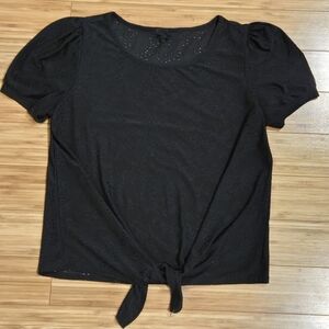 W5 Eyelet Tie-Front Top